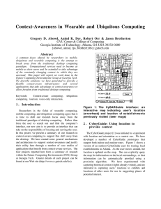 Context-Awareness in Wearable and Ubiquitous Computing