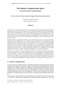The Human Communication Space Towards I-centric Communications Abstract
