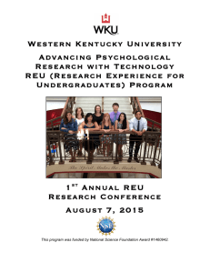 Western Kentucky University Advancing Psychological Research with Technology REU (Research Experience for