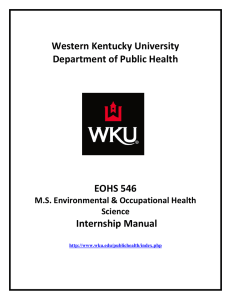 Western Kentucky University Department of Public Health EOHS 546