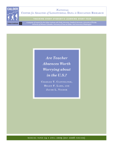 Are Teacher Absences Worth Worrying about in the U.S.?