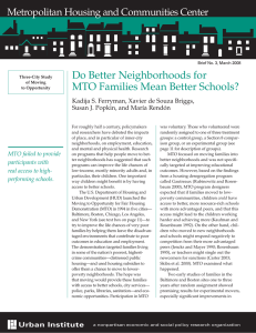 Do Better Neighborhoods for MTO Families Mean Better Schools?