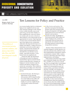 OVERCOMING CONCENTRATED P O V E RT Y   A N... Ten Lessons for Policy and Practice