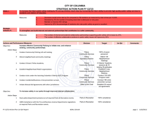 CITY OF COLUMBIA               STRATEGIC ACTION PLAN FY 12/13   