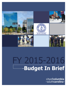 FY 2015-2016 Budget In Brief columbia carolina
