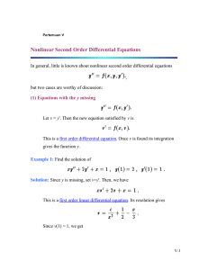 Nonlinear Second Order Differential Equations