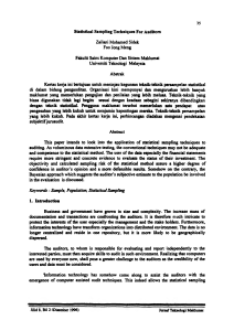 Statistical Sampling Techniques For Auditors