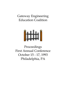 Gateway Engineering Education Coalition Proceedings First Annual Conference