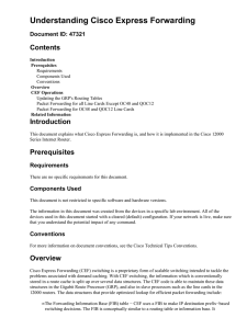 Understanding Cisco Express Forwarding Contents Document ID: 47321