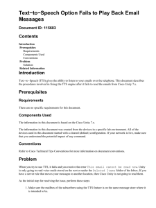 Text−to−Speech Option Fails to Play Back Email Messages Contents Introduction