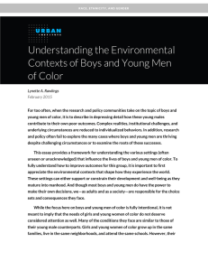Understanding the Environmental Contexts of Boys and Young Men of Color