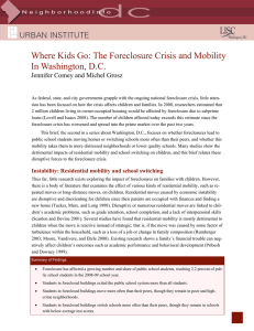 Where Kids Go: The Foreclosure Crisis and Mobility In Washington, D.C.