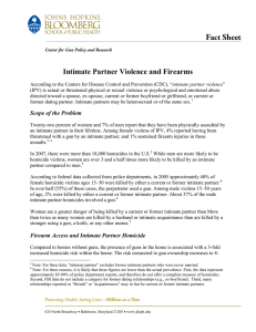 Fact Sheet Intimate Partner Violence and Firearms