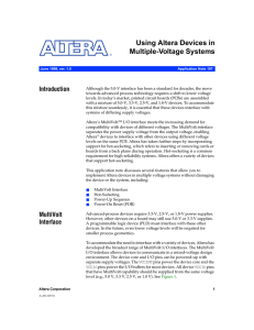 Using Altera Devices in Multiple-Voltage Systems Introduction