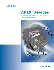 APEX Devices May 2000 High-Density Embedded Programmable Logic Devices for System-Level Integration