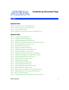 Contents by Document Type Application Briefs