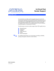 In-Circuit Test Vendor Support