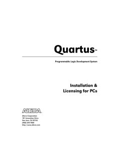 Quartus Installation &amp; Licensing for PCs ™