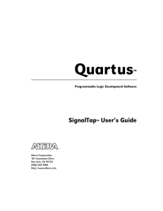 Quartus SignalTap User’s Guide ™