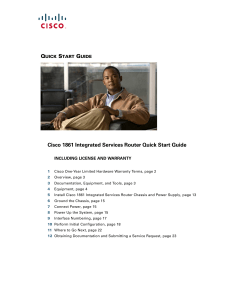 Q S G Cisco 1861 Integrated Services Router Quick Start Guide