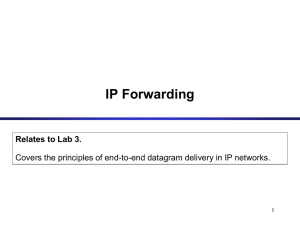 IP Forwarding Relates to Lab 3. 1