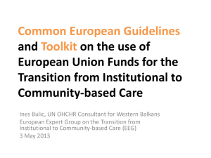 Common European Guidelines Toolkit and on the use of