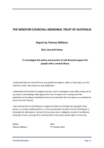 THE WINSTON CHURCHILL MEMORIAL TRUST OF AUSTRALIA Report by Theresa Williams