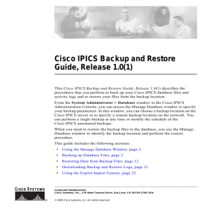 Cisco IPICS Backup and Restore Guide, Release 1.0(1)