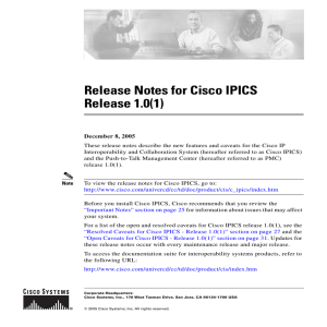 Release Notes for Cisco IPICS Release 1.0(1)