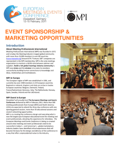 EVENT SPONSORSHIP &amp; MARKETING OPPORTUNITIES Introduction