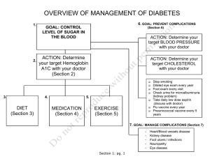 OVERVIEW OF MANAGEMENT OF DIABETES ACTION: Determine your target Hemoglobin
