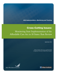 Monitoring State Implementation of the Cross-Cutting Issues: ACA Implementation—Monitoring and Tracking