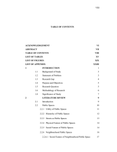 VIII  TABLE OF CONTENTS ACKNOWLEDGEMENT VI