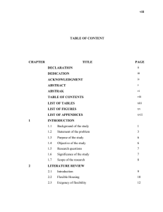 viii  TABLE OF CONTENT CHAPTER