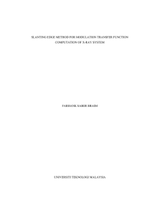 SLANTING EDGE METHOD FOR MODULATION TRANSFER FUNCTION COMPUTATION OF X-RAY SYSTEM