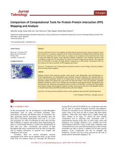 Jurnal Teknologi Comparison of Computational Tools for Protein-Protein Interaction (PPI) Mapping and Analysis