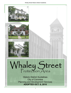 Whaley Street Protection Area Historic District Guidelines City of Columbia
