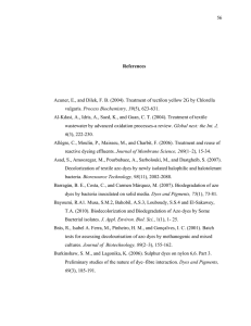 56  Acuner, E., and Dilek, F. B. (2004). Treatment of tectilon... Process Biochemistry, 39