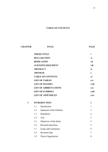 xi  TABLE OF CONTENTS CHAPTER