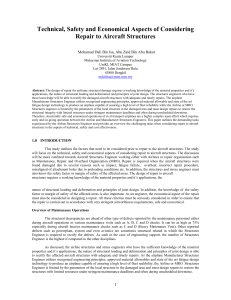 Technical, Safety and Economical Aspects of Considering Repair to Aircraft Structures