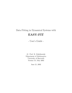 EASY-FIT Data Fitting in Dynamical Systems with - User’s Guide - c