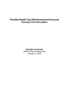 Flexible Health Care Reimbursement Account Summary Plan Description Office of Human Resources