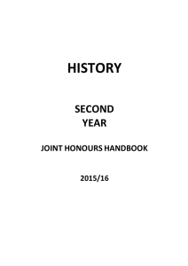 HISTORY SECOND YEAR JOINT HONOURS HANDBOOK