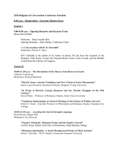 2010 Religions in Conversation Conference Schedule  Session I