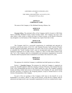 AMENDED AND RESTATED BYLAWS OF THE MIDLANDS HOUSING ALLIANCE, INC. (Formerly SCCares, Inc.)