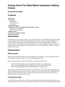 Analog Voice Port Best Match Impedance Setting Choice Contents Document ID: 64282