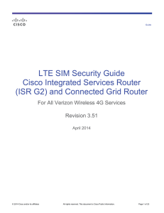 LTE SIM Security Guide Cisco Integrated Services Router