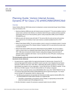 Planning Guide: Verizon Internet Access, Dynamic IP for Cisco LTE eHWIC/NIM/GRWIC/8x9 Overview