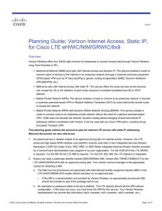Planning Guide: Verizon Internet Access, Static IP, for Cisco LTE eHWIC/NIM/GRWIC/8x9 Overview