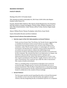 BRANDEIS UNIVERSITY FACULTY SENATE  Meeting of the 2013-14 Faculty Senate